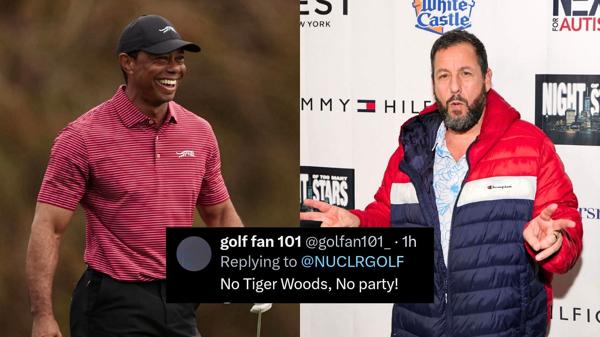 Happy Gilmore 2 star Adam Sandler and Tiger Woods/Source: Getty Images