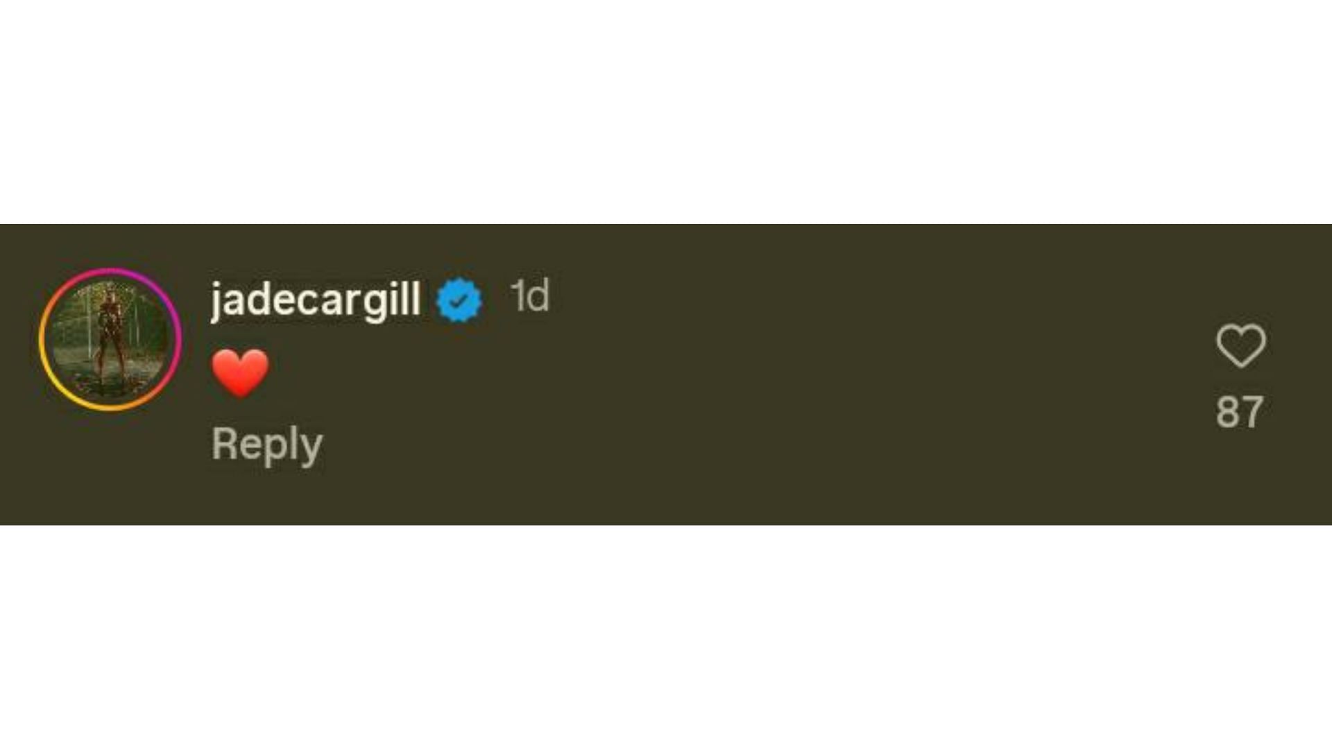 Jade Cargill sends Abadon her support [Source: Abadon&#039;s IG]