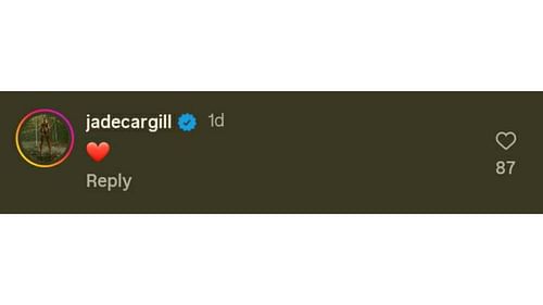 Jade Cargill sends Abadon her support [Source: Abadon's IG]