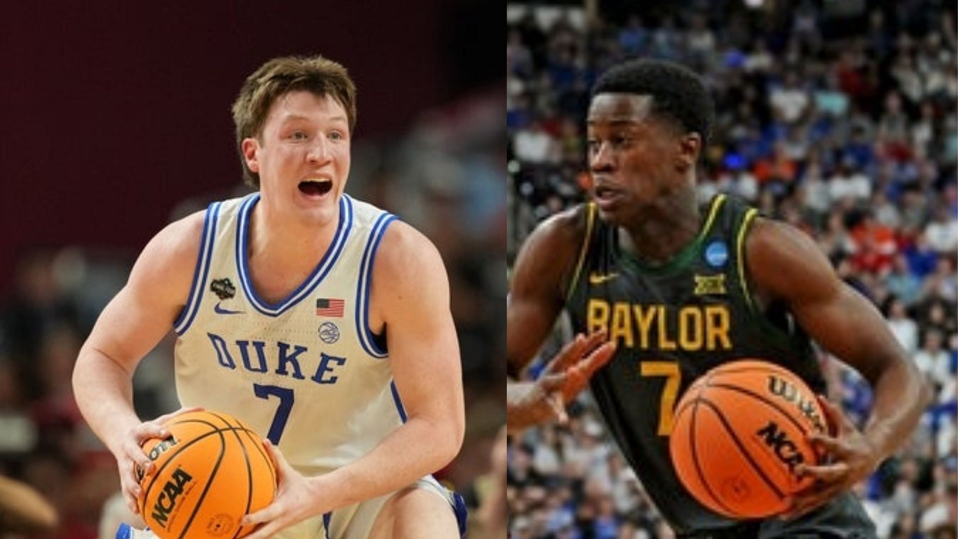Duke forward Kon Knueppel (left) and Baylor guard VJ Edgecombe (right)  (Image Source: IMAGN)
