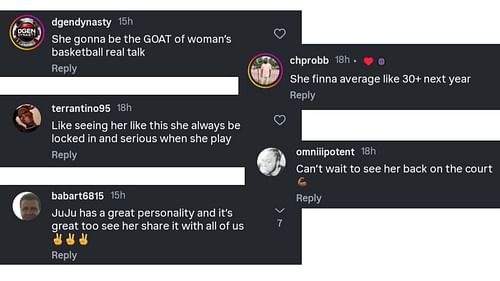 Fans comment on Overtime Select's post about JuJu Watkins