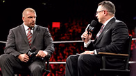Michael Cole makes Triple H break character during rare WWE appearance