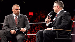 Michael Cole makes Triple H break character during rare WWE appearance