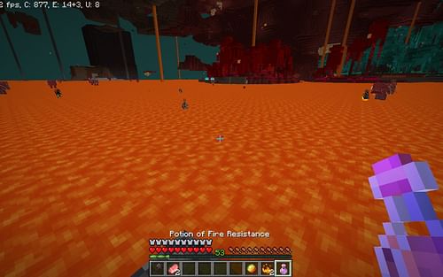 Most Nether areas are filled with lava (Image via Sportskeeda Gaming || Mojang Studios)