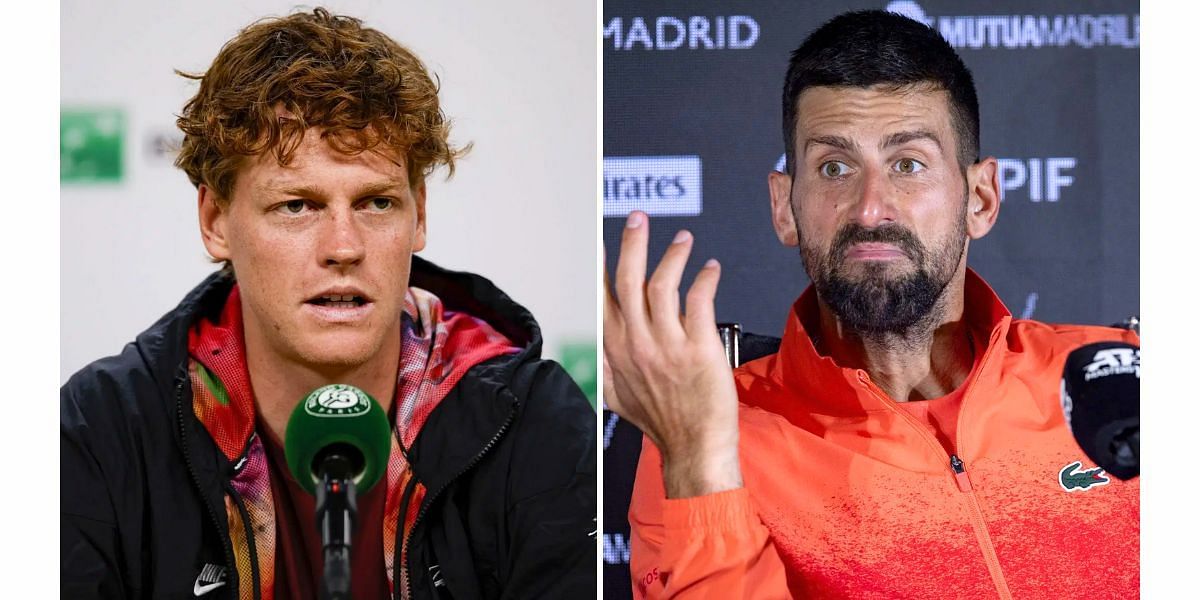 Jannik Sinner (L) and Novak Djokovic (R) (Image Source: Getty)