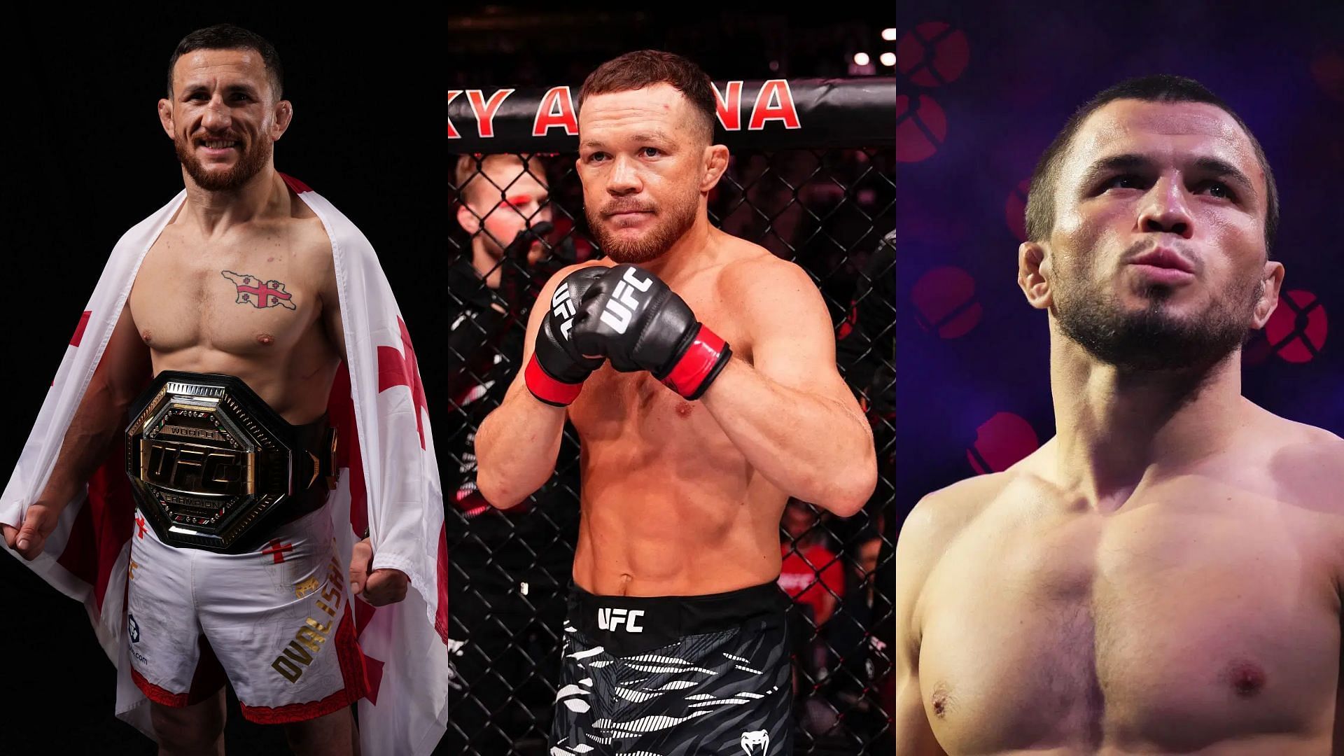 Merab Dvalishvili (left) is open to fighting Petr Yan (middle) and Umar Nurmagomedov (right) again. [Images courtesy: Getty Images]