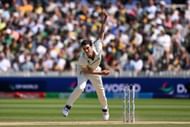 Pat Cummins of Australia bowls during Day Four of the ICC World Test Championship Final between South Africa and Australia at Lord's Cricket Ground on June 14, 2025 in London, England. (Photo by Mike Hewitt/Getty Images)