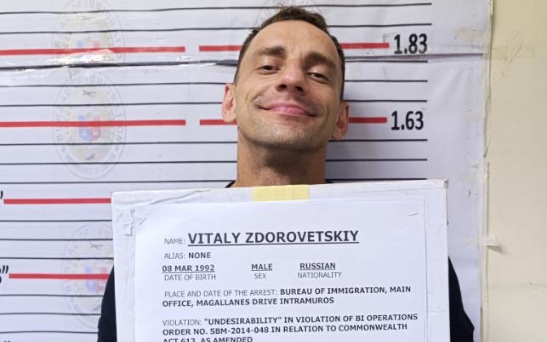 Vitaly could face up to 18 months in the Philippines