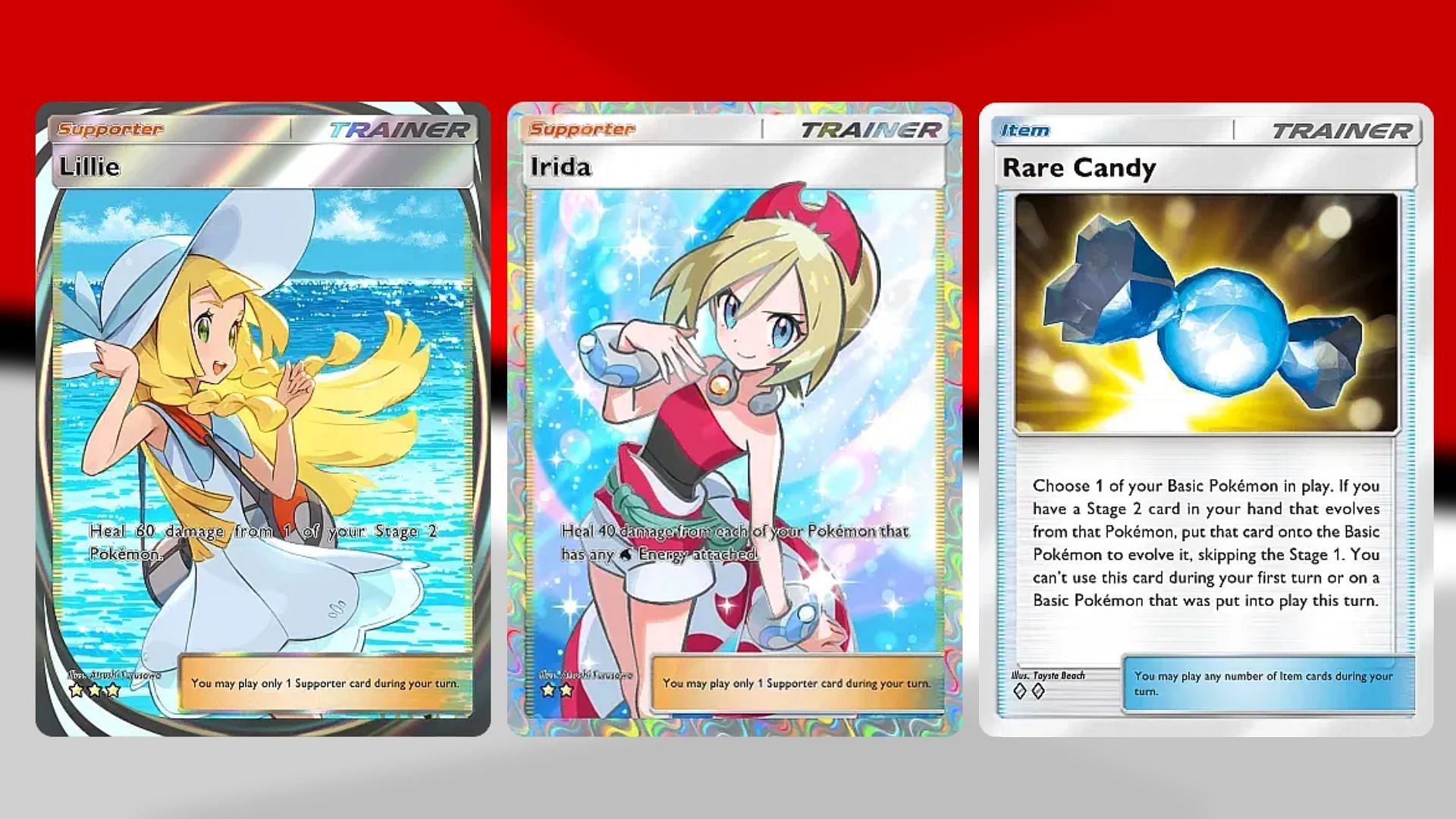 Lillie, Irida, and Rare Candy (Image via TPC)