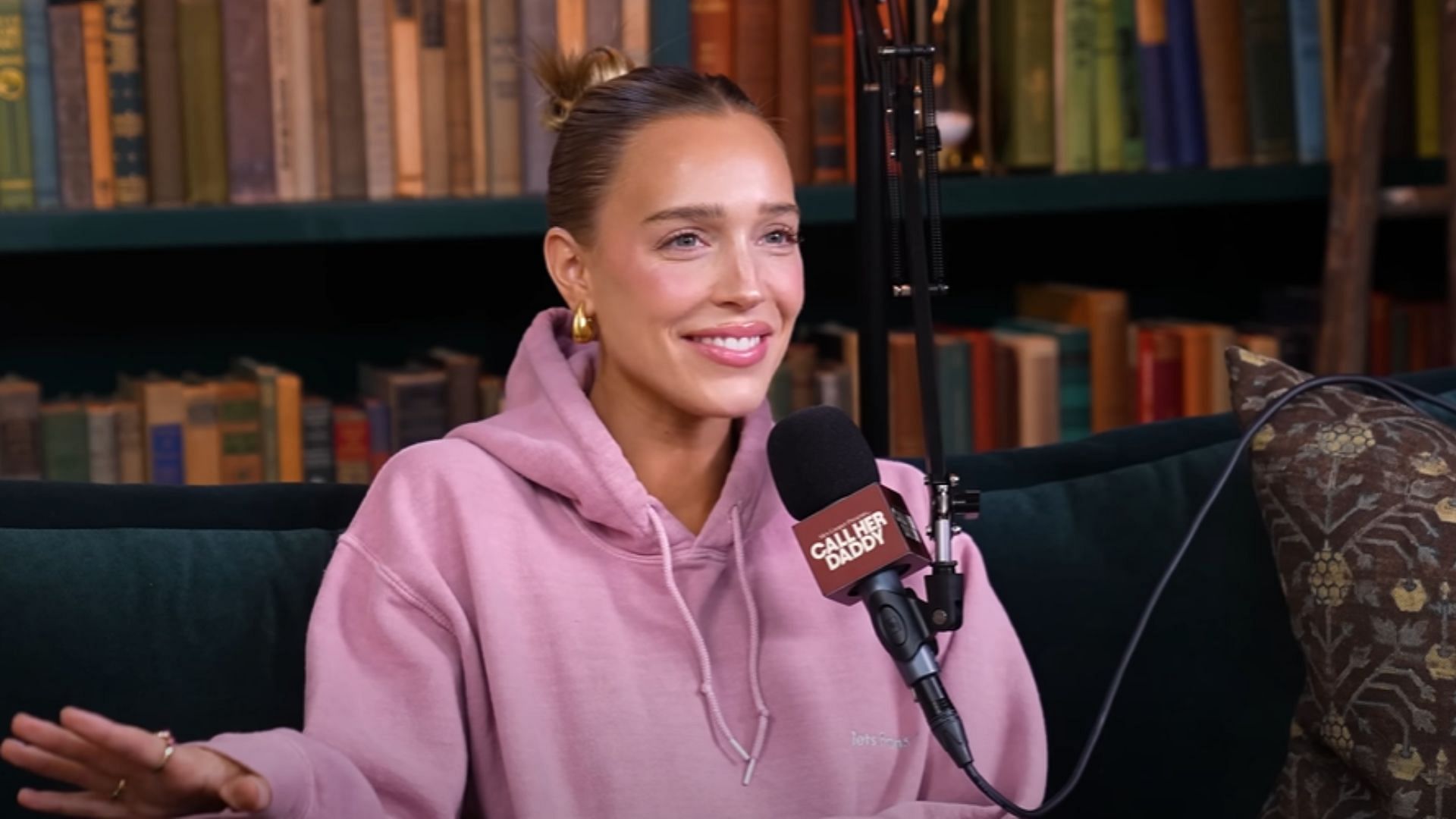 Alex Cooper talking about her life in Call Her Daddy podcast (Image via YouTube/ Call Her Daddy)