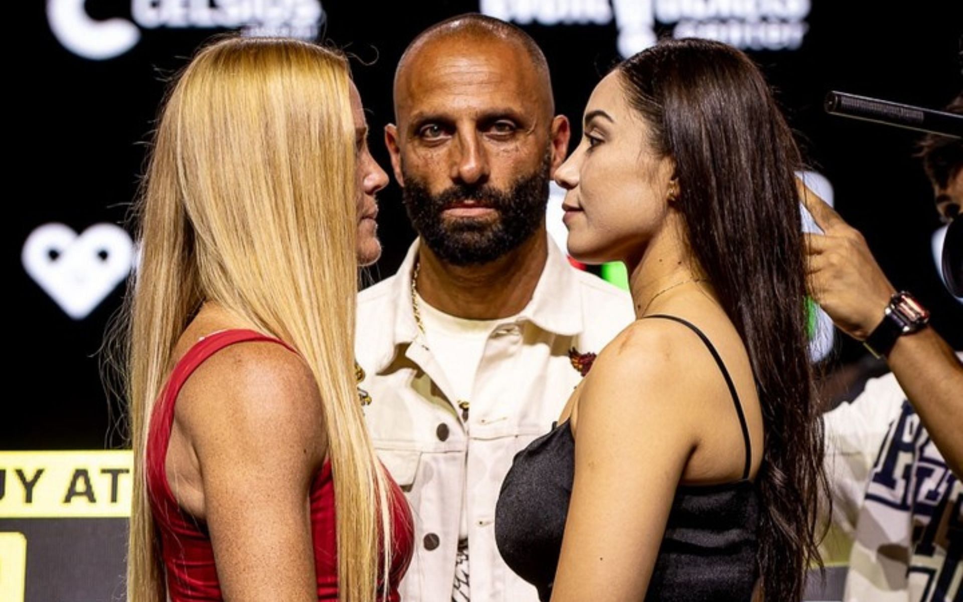 Holly Holm (left) squared off against Yolanda Vega (right). [Image courtesy: @hondacenter on Instagram]
