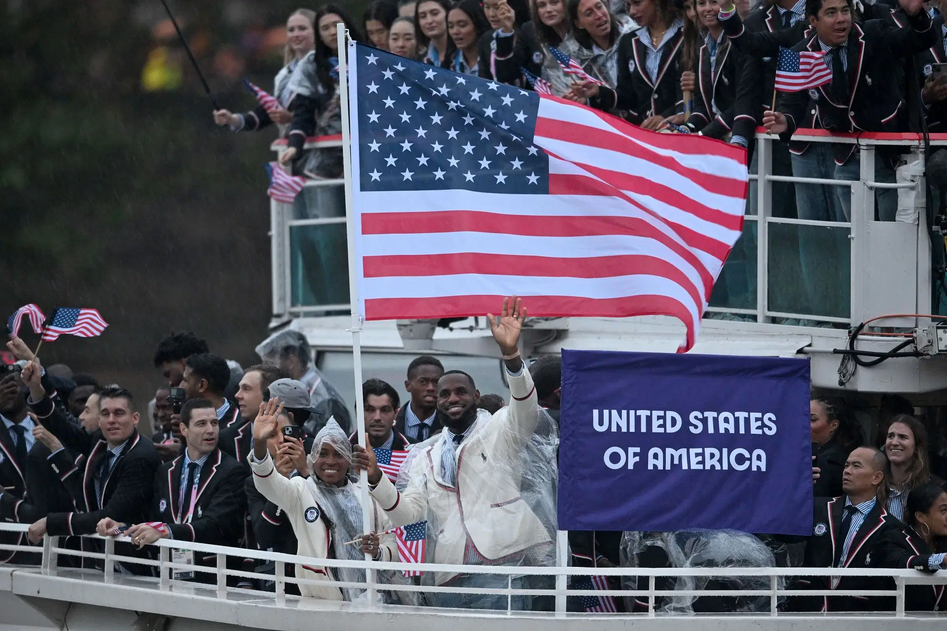 James and Gauff at the Paris 2024 Opening Ceremony [Getty]