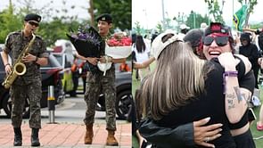 “This is embarrassing” — Fans disappointed after crowd flocks to BTS RM & Taehyung’s discharge site, despite BIGHIT’s safety advisory