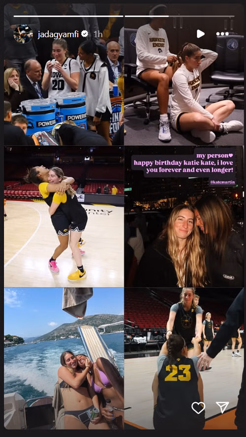 Jada Gyamfi wishes Kate Martin a happy birthday with a photo collage on IG story. Image via @jadagyamfi