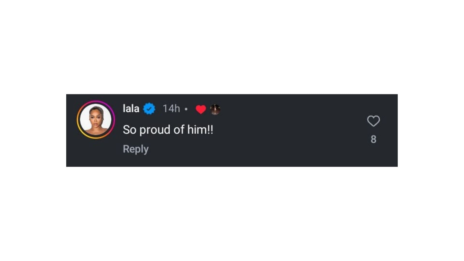 La La Anthony&#039;s comment on Kiyan Anthony&#039;s post