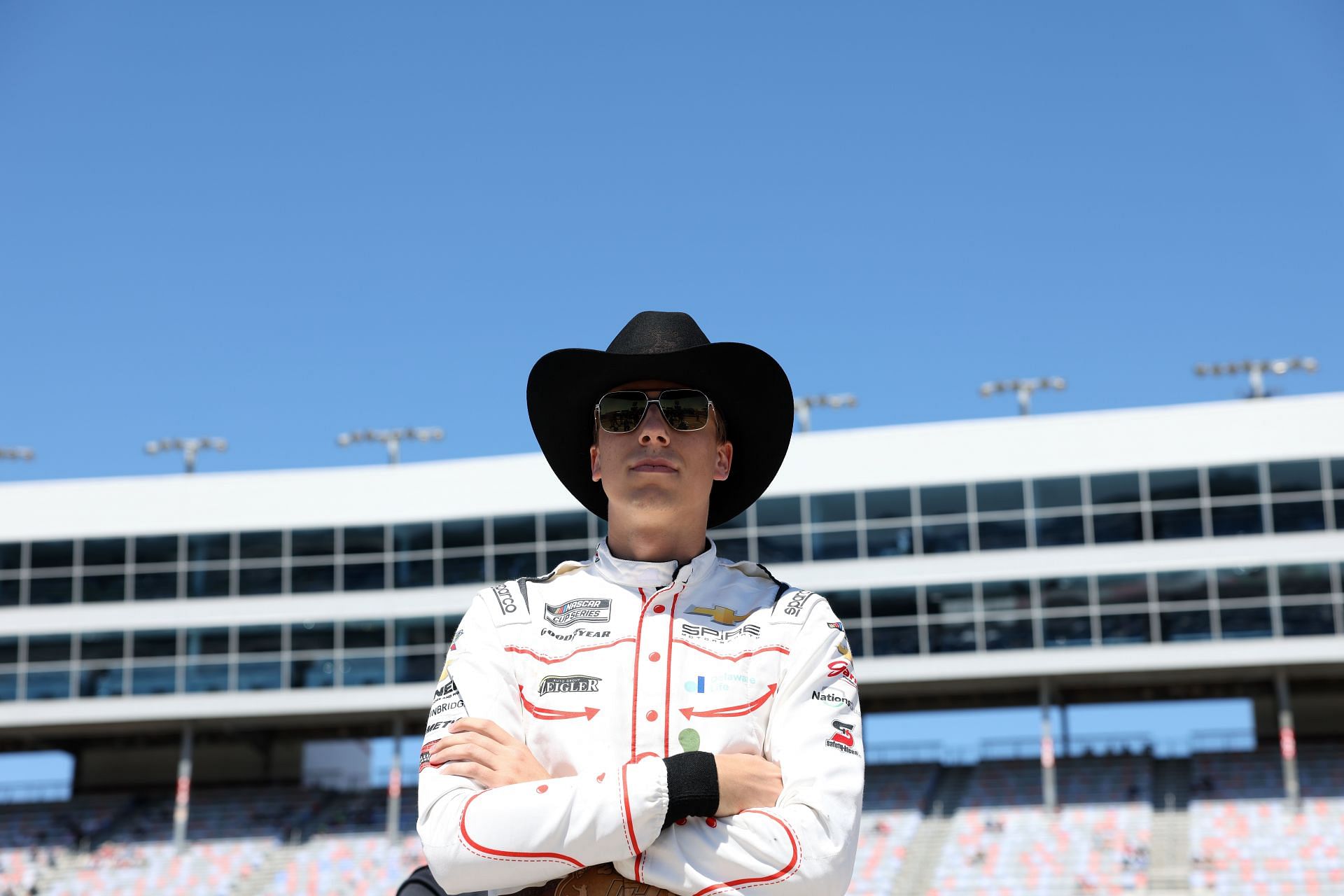 FORT WORTH, TEXAS - MAY 03: Carson Hocevar, driver of the #77 Chili