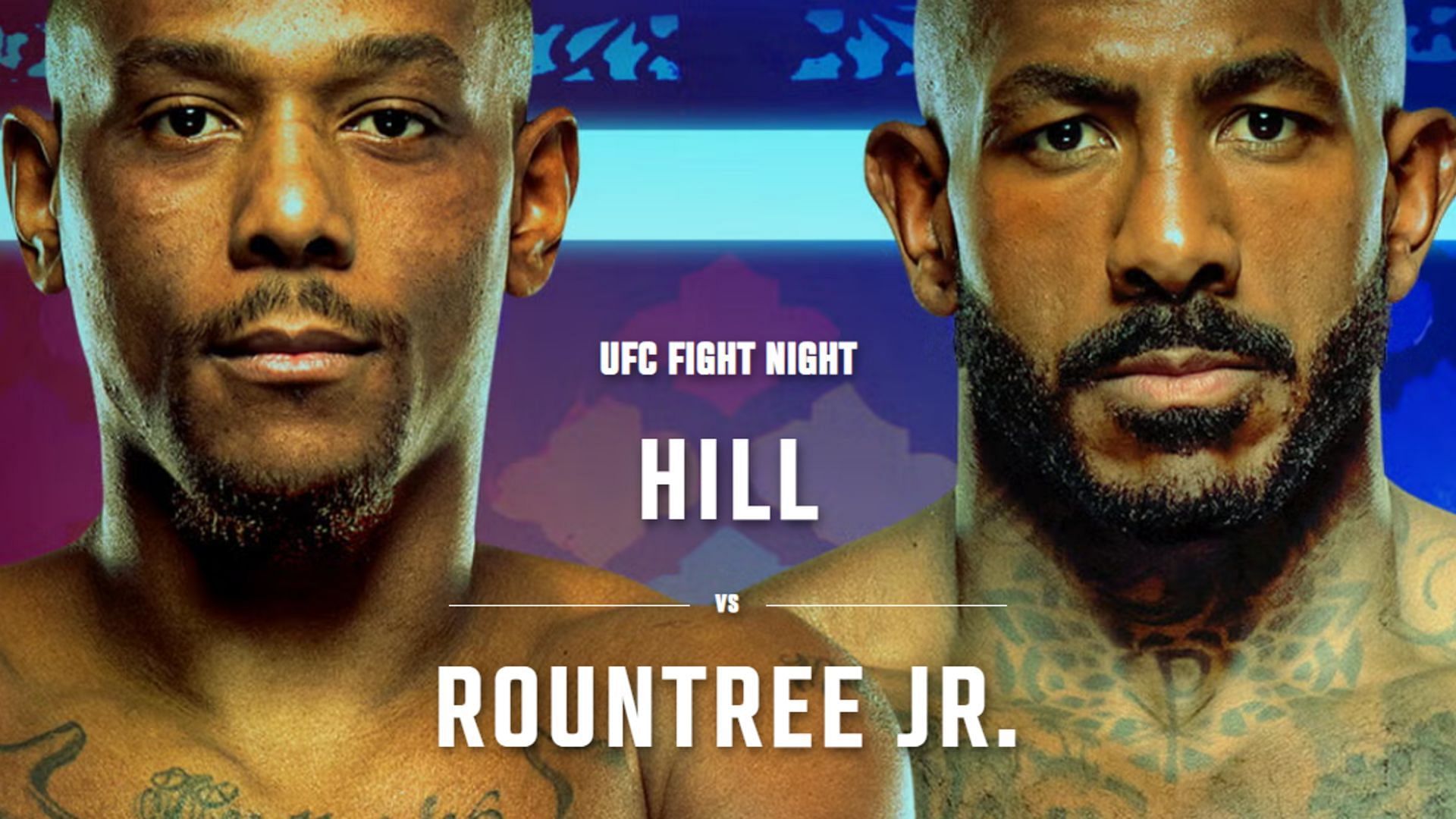 Jamahal Hill (left) vs. Khalil Rountree Jr. (right) live updates. [Images courtesy: UFC.com]