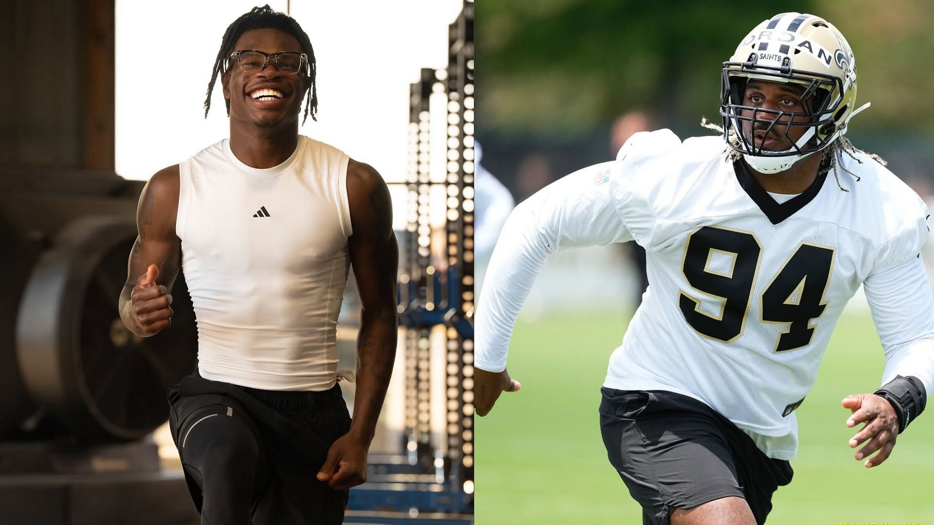 Saints DE Cam Jordan x Travis Hunter collage (ig)