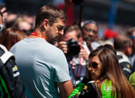 IndyCar Series driver Danica Patrick (right) with boyfriend Green Bay Packers quarterback Aaron Rodgers.- Source: Imagn