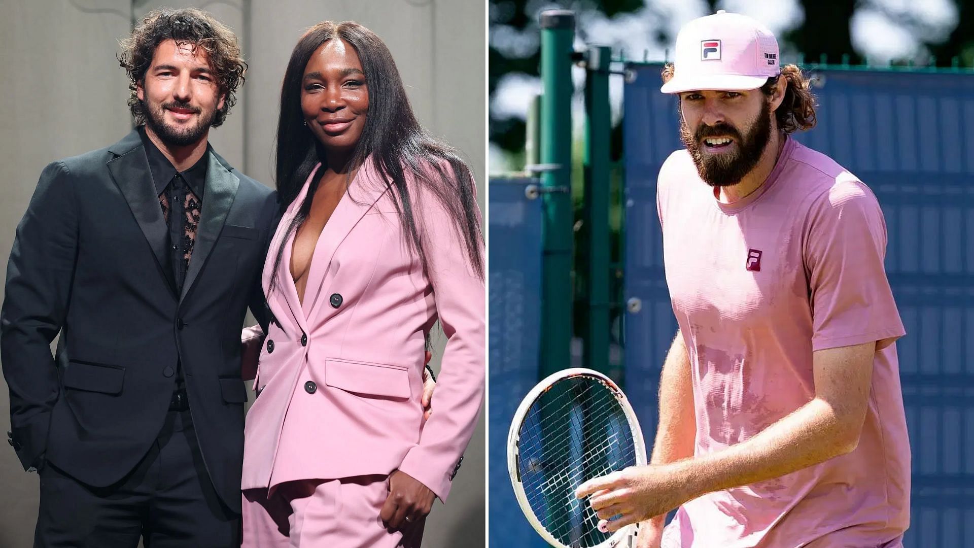 Venus Williams, Andrea Preti and Reilly Opelka