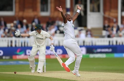 Lungi Ngidi appeals for Steve Smith's wicket in WTC final. (Credits: ICC X)