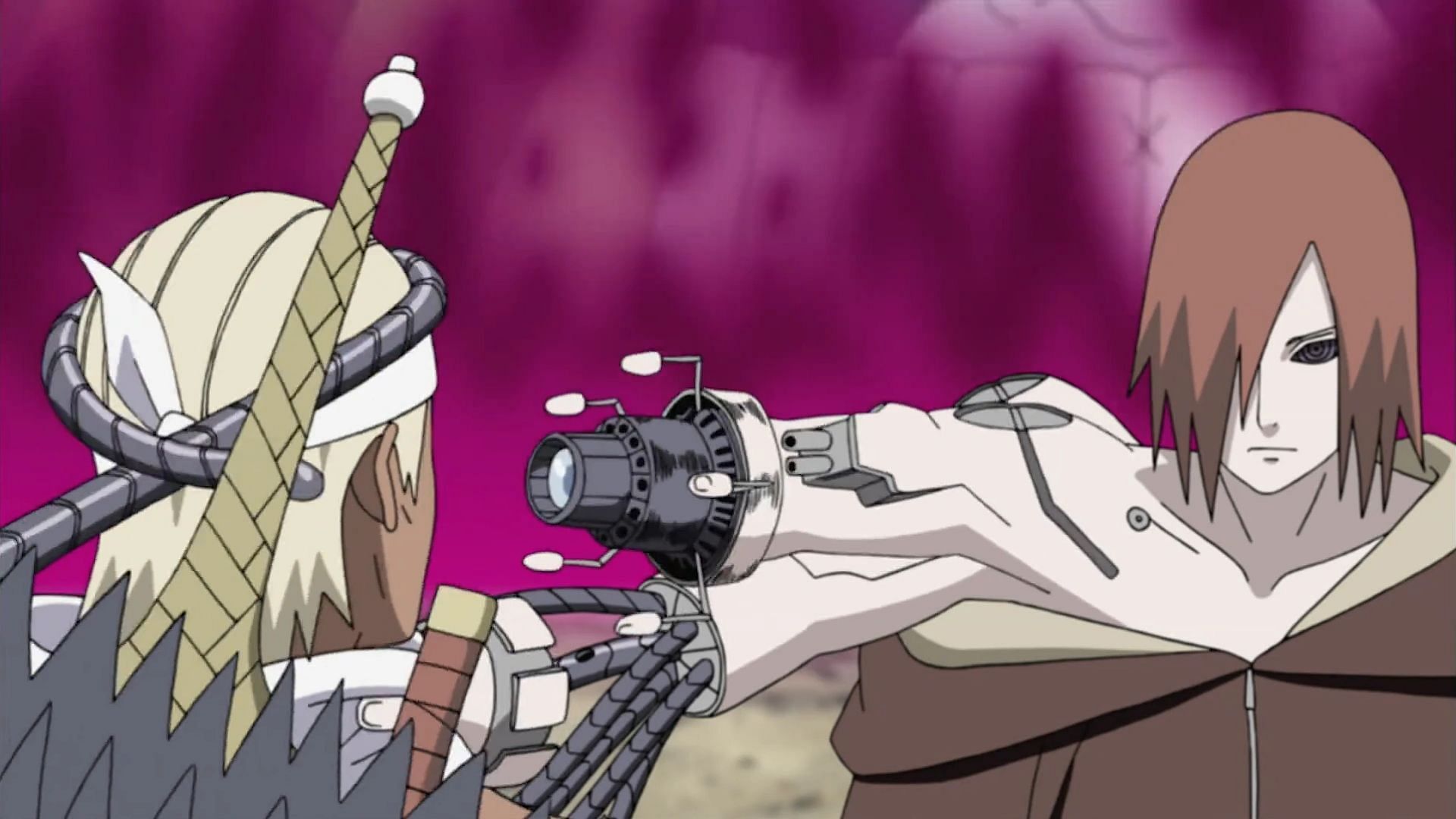 Nagato using the Asura path in his battle with Killer Bee (Image via Studio Pierrot)