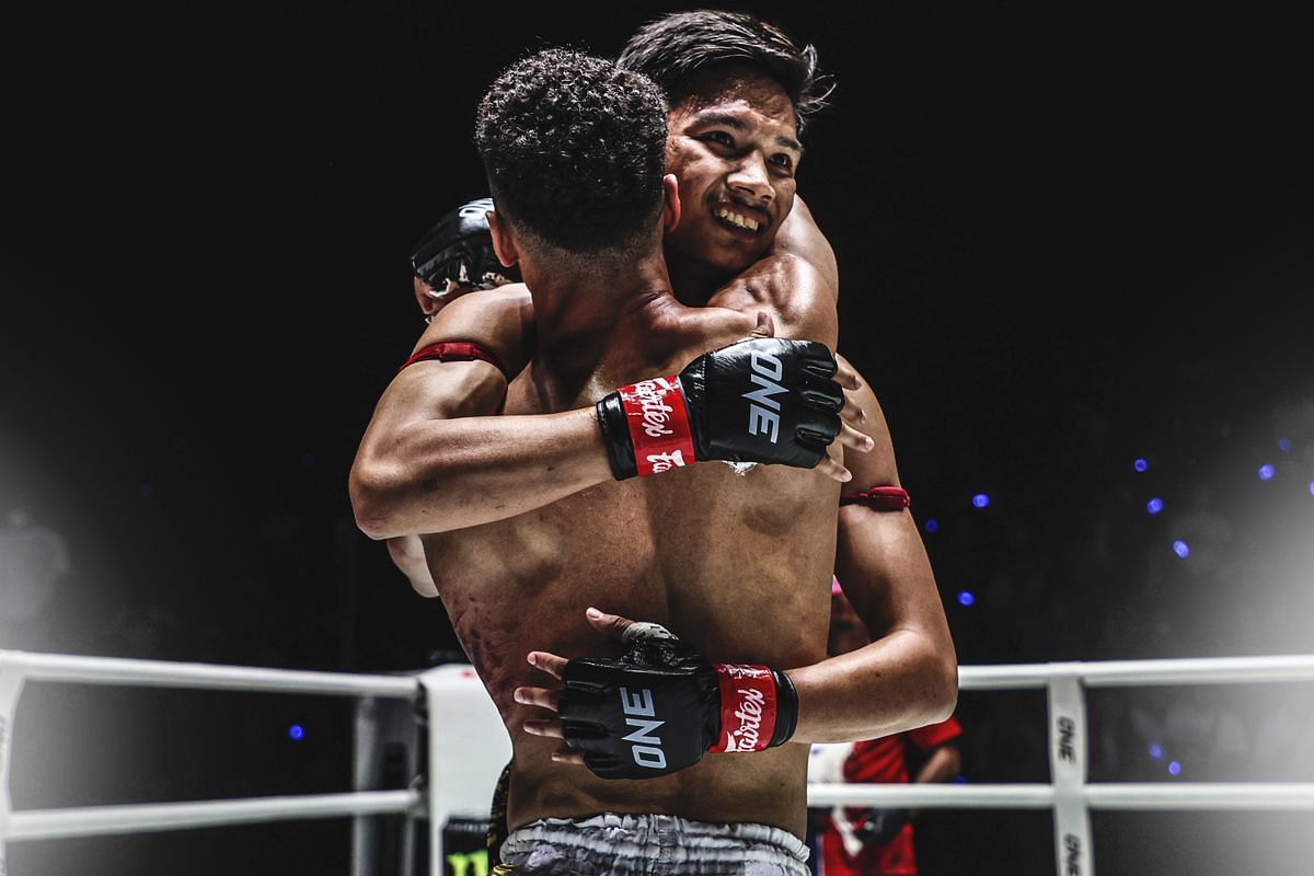 Aliff hugs El Jamari | Image by ONE Championship