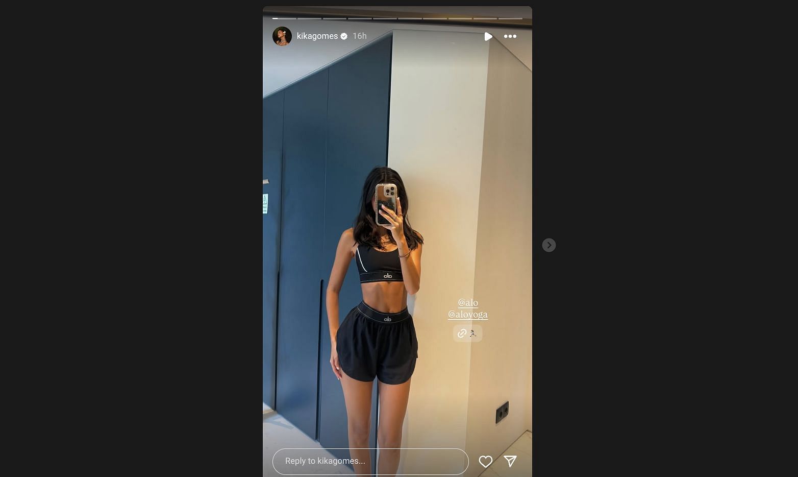 Image credits: Instagram/@kikagomes, Pierre Gasly&#039;s girlfriend Francisca in Alo sportswear