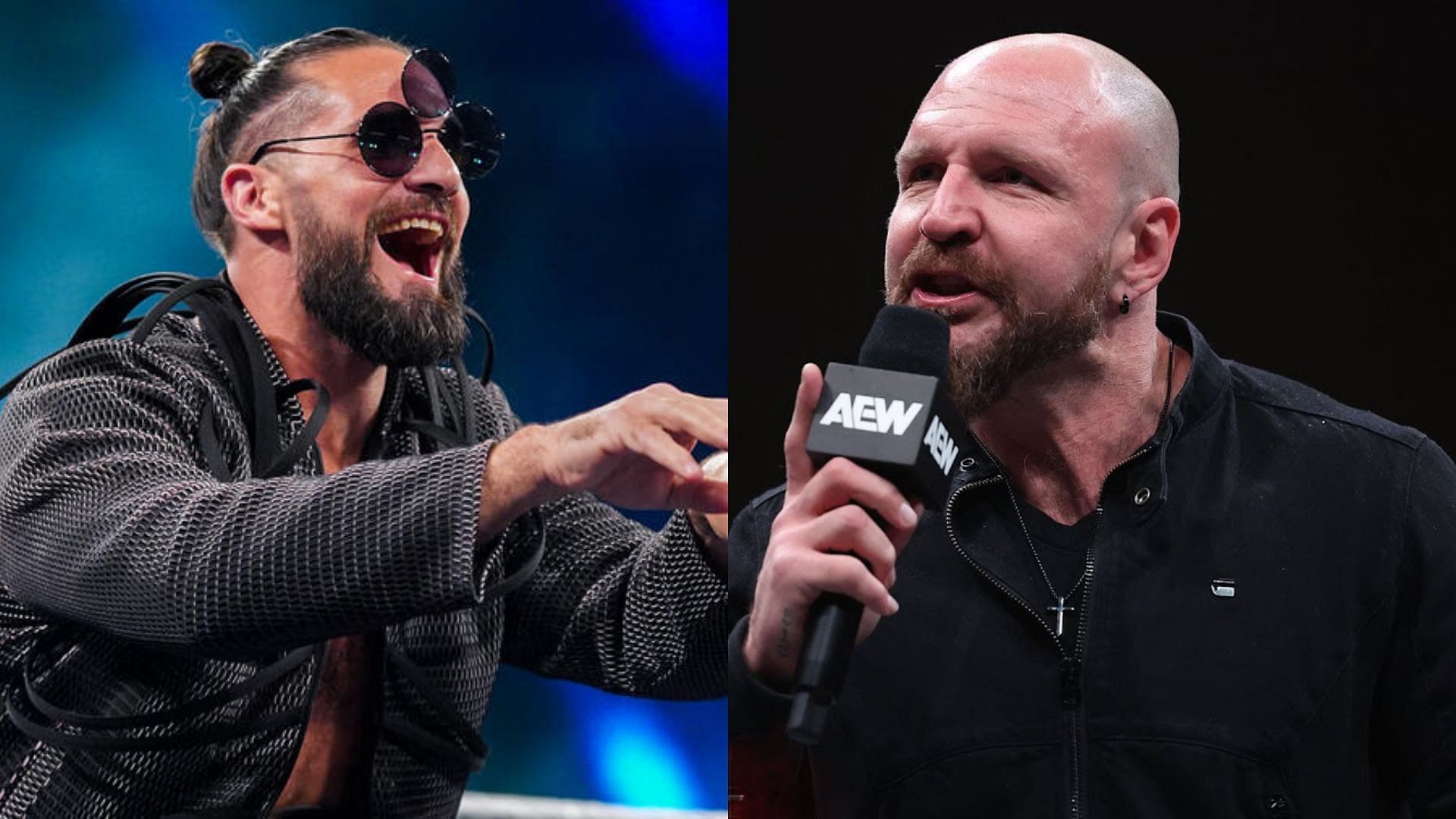 Seth Rollins (left) and Jon Moxley (right). (Image credits: wwe.com &amp; AEW YouTube channel)