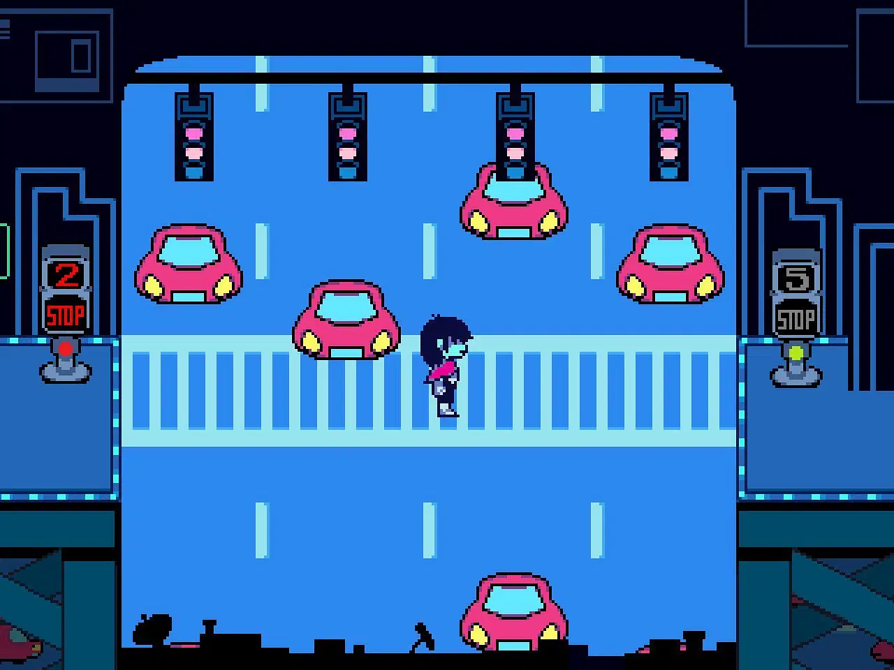The traffic light minigame in chapter 2 (Image via Toby Fox | YouTube/@Xirez )