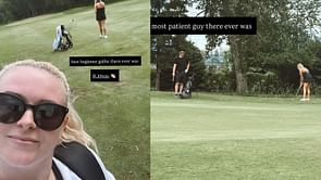 Carey Price's wife Angela enjoys golfing day out with 'most patient guy there ever was' in Habs legend