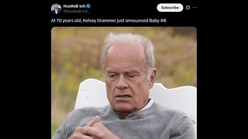 Kelsey Grammer is expecting his eighth child. (Image via X)