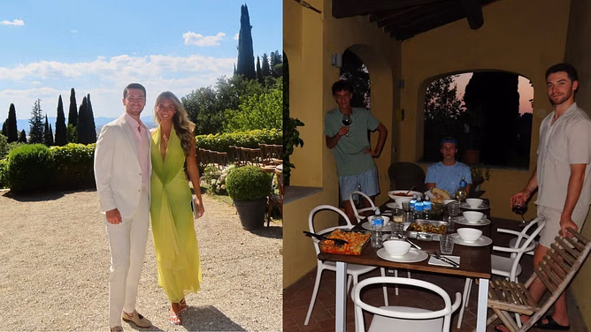 In Photos: Jeremy Swayman's girlfriend Alessandra recaps Florence trip with beau and family to attend friend's wedding