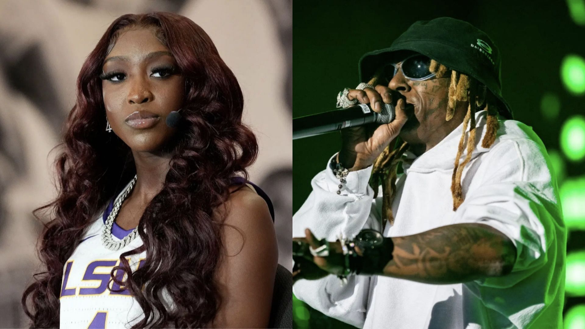 LSU basketball star Flau&rsquo;jae Johnson and rapper Lil Wayne