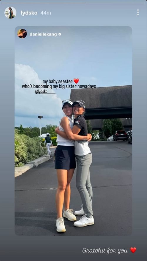 Lydia Ko reshared a picture with her Dow Championship partner Danielle Kang (via Instagram@lydsko)