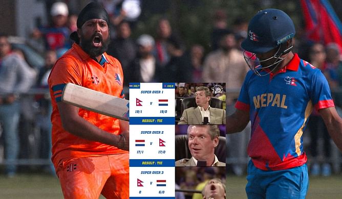 "Bhai ye game toh shuru hote.. khatam hi nahi hua"- Top funny memes as Netherlands beat Nepal in an epic thriller after three Super overs