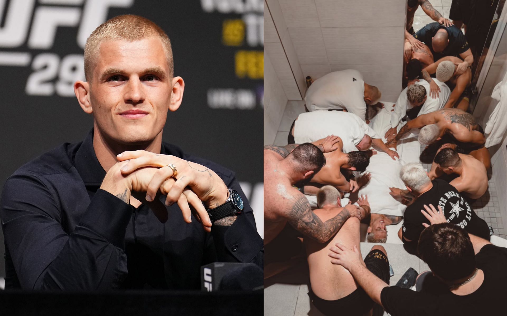Ian Machado Garry (left) talks about Charles Oliveira