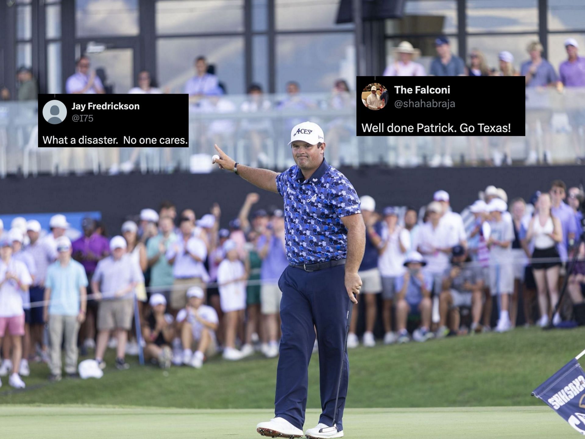 Patrick Reed wins LIV Golf Dallas (Image via Getty, x@shahabraja, x@I75)