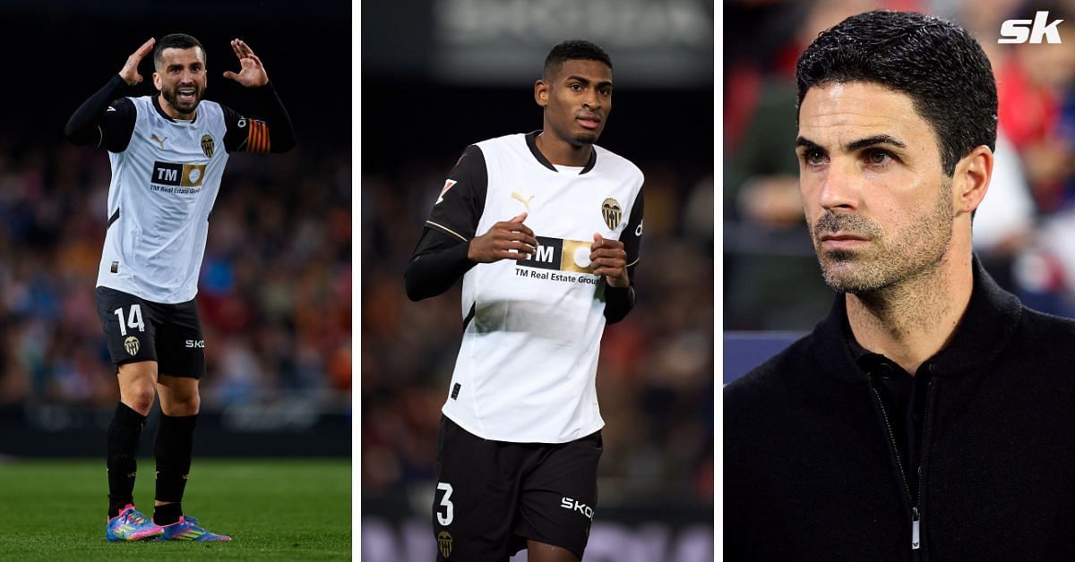 L to R: Jose Gaya, Cristhian Mosquera, and Mikel Arteta (All images sourced from Getty)