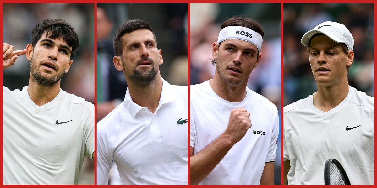 Carlos Alcaraz, Novak Djokovic, Taylor Fritz and Jannik Sinner (Source: Getty)
