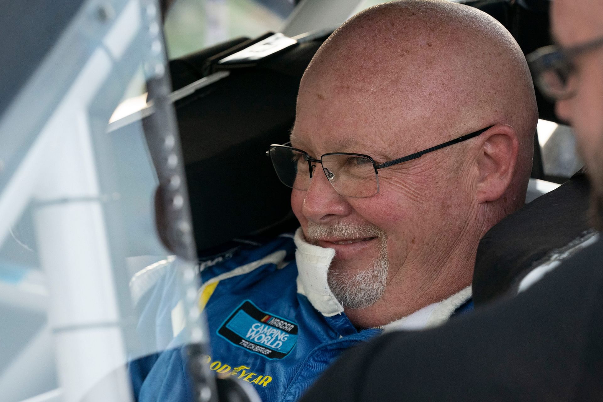 Todd Bodine before the Rackley Roofing 200 NASCAR Truck Series Race at Nashville Superspeedway. Source: Imagn