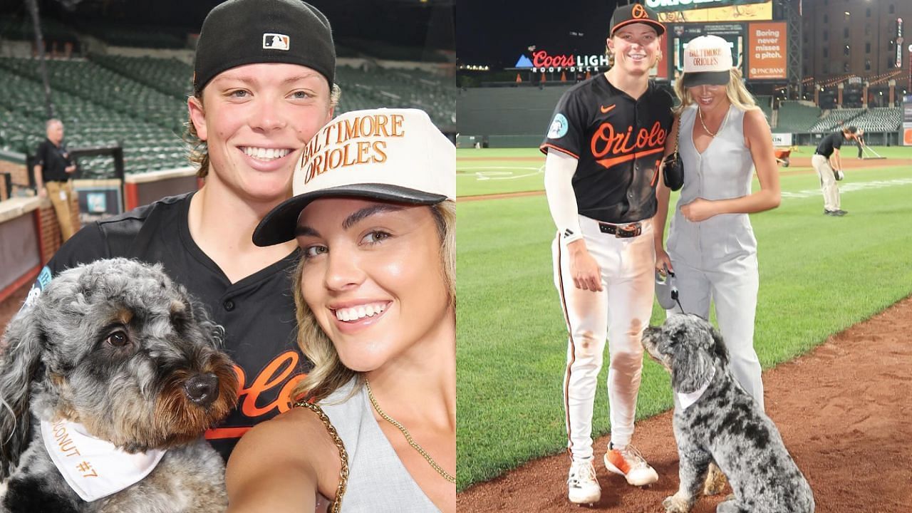 Jackson Holliday with his wife Chloe and dog Coconut (Images from - Instagram.com/@chloehollidayyy)