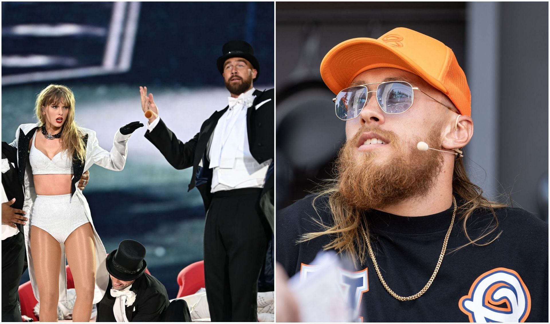  Taylor Swift, Travis Kelce and George Kittle