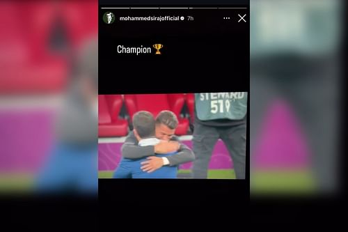 Mohammed Siraj posts one-word reaction for Cristiano Ronaldo (Image via Instagram-@mohammedsirajofficial)