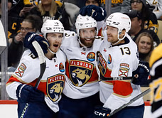 PIC: Matthew Tkachuk, Sam Reinhart and Aaron Ekblad flexes Stanley Cup Finals goals as the stars pose together