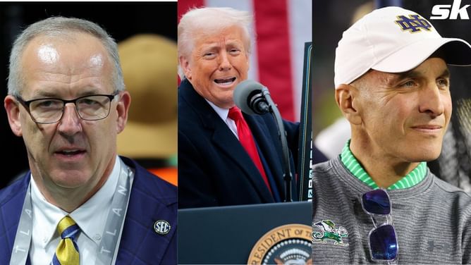 After landmark $2.8 billion judgement, SEC's Greg Sankey & Notre Dame AD Pete Bevacqua meet POTUS Donald Trump over NIL regulations