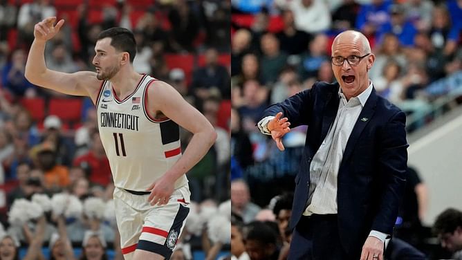VIDEO: UConn veteran Alex Karaban kicks off practice for Dan Hurley's Huskies ahead of senior season