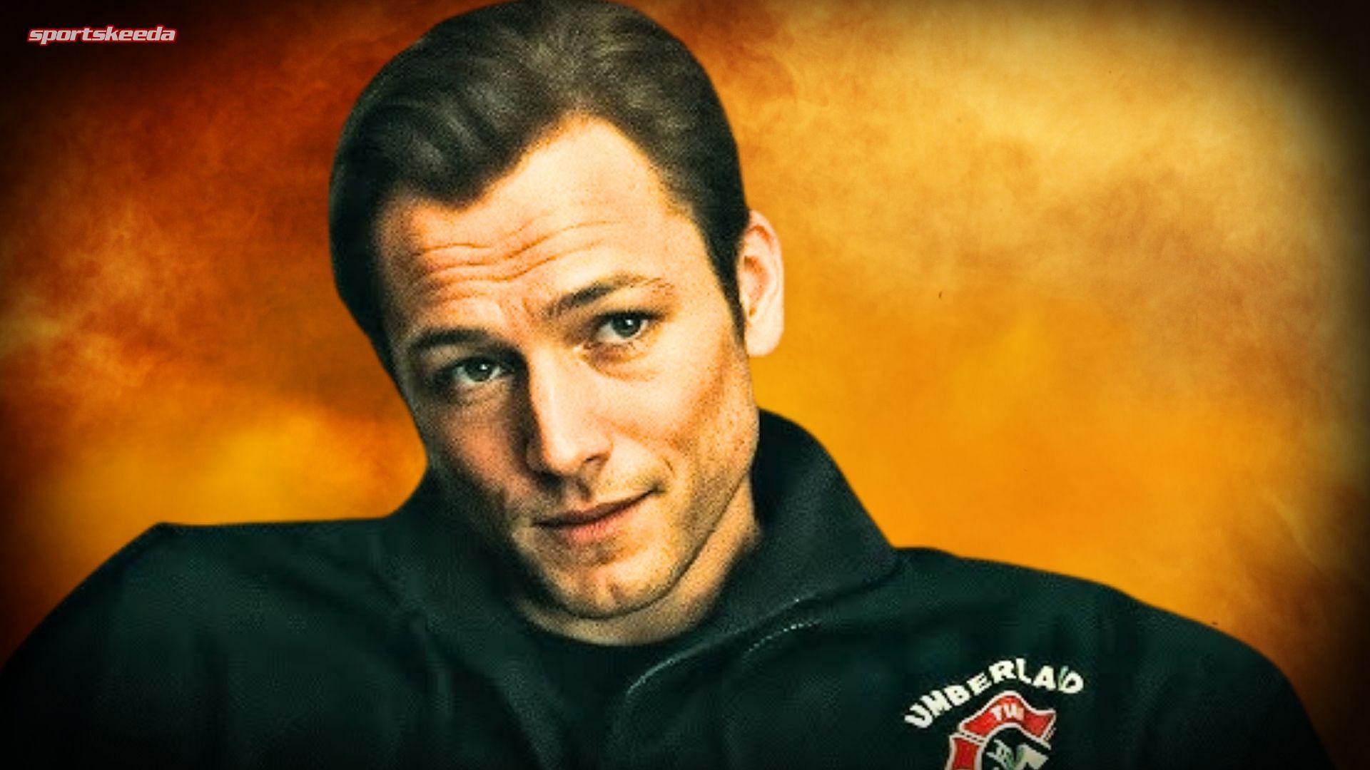 An image of Taron Egerton as Dave Gudsen from Smoke season 1 (Custom cover edited by Sportskeeda, Original Image [Apple TV+])