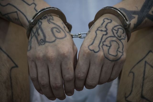 Gang members at the Terrorism Confinement Center (Cecot) in El Salvador - Source: Getty