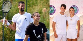 "As annoying as Carlos Alcaraz & Emma Raducanu" - Fans 'pressed' over Novak Djokovic & Aryna Sabalenka's back-to-back hilarious Wimbledon interactions